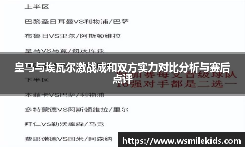 皇马与埃瓦尔激战成和双方实力对比分析与赛后点评