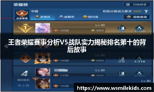 王者荣耀赛事分析V5战队实力揭秘排名第十的背后故事