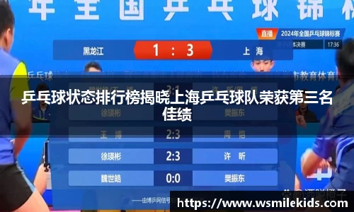 乒乓球状态排行榜揭晓上海乒乓球队荣获第三名佳绩